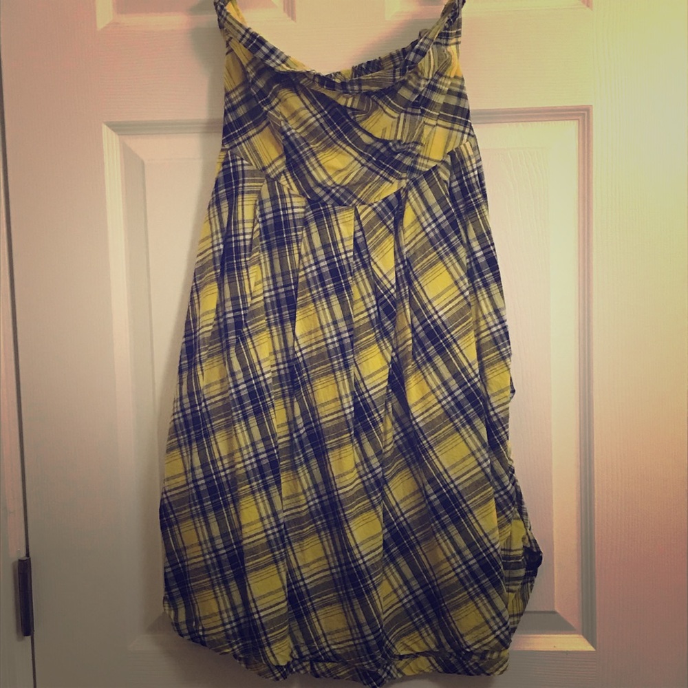 Strapless Plaid Dress
